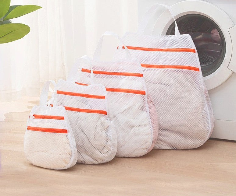 16x16" Portable Double Zippered Mesh Laundry Bags Laundry Wash Bags for Delicates-Woven Label
