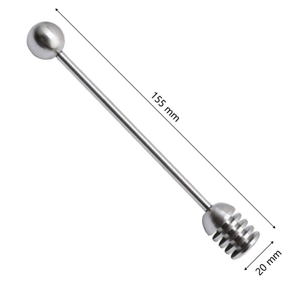 Honey Dipper 304 Stainless Steel Syrup Dipper Honey Stick Stirrer for Honey Pot Jar Container 6.3"