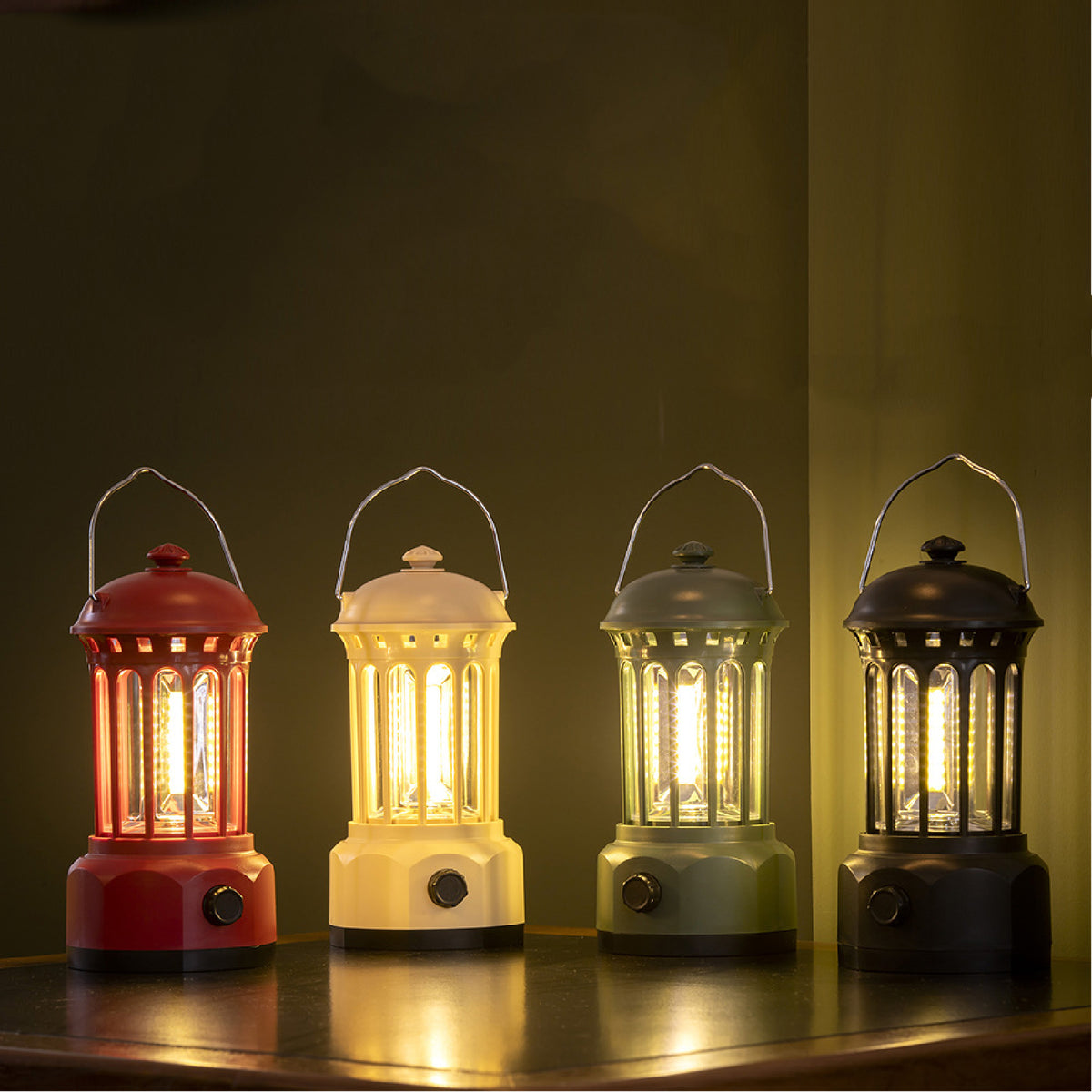 Camping Lantern Vintage LED Light Portable Waterproof Outdoor Tent Bulb Retro Warm Camp Light