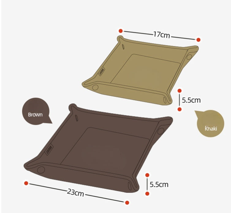 11.8'' x 11.8'' Foldable Canvas Collapsible Storage Tray, Portable Desktop Organizer