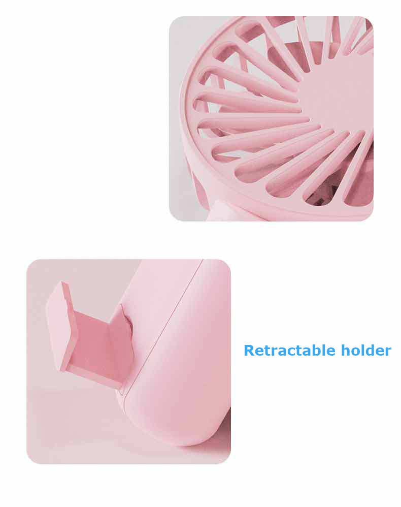 Mini Fan USB Rechargeable Portable Fan with Phone Stand