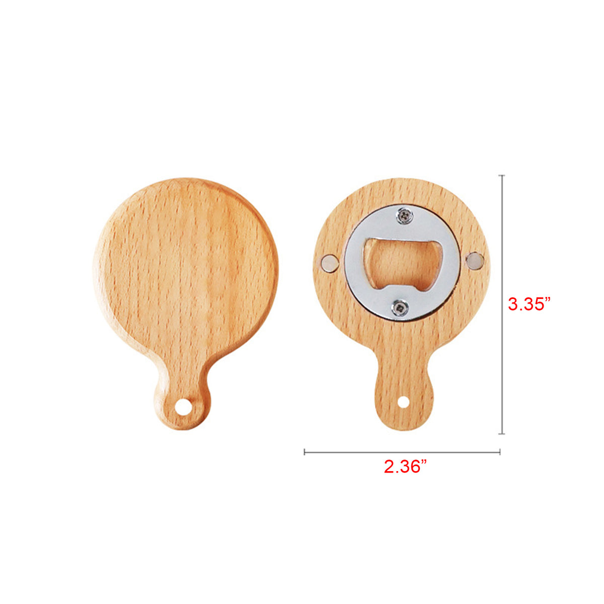 2" 1 Wood Refrigerator Sticker Bottle Opener