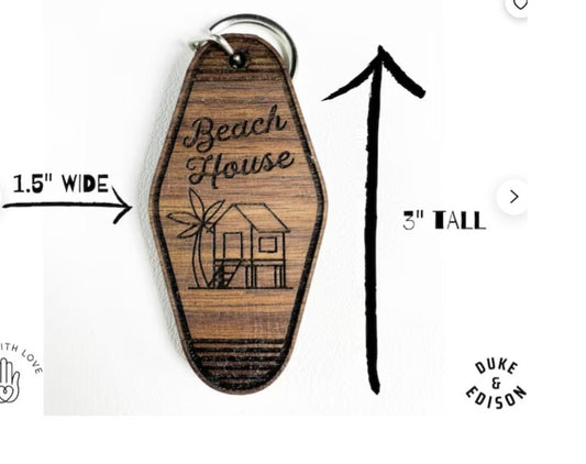 Wood Motel Keychain