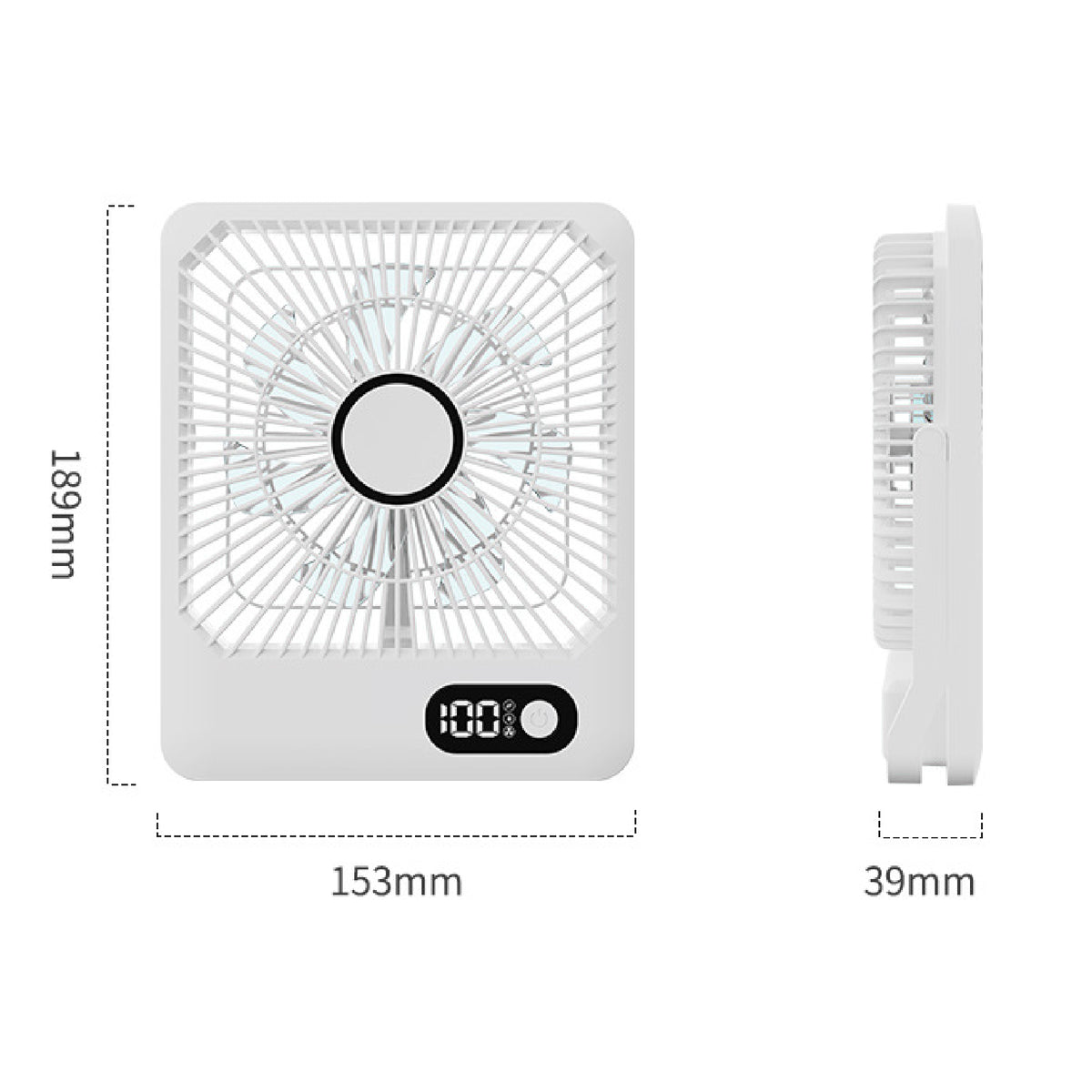 Desk Fan Rechargeable 180 Tilt Folding Fan Hook Hanging Fan 5 Speeds Adjustable Ultra Quiet