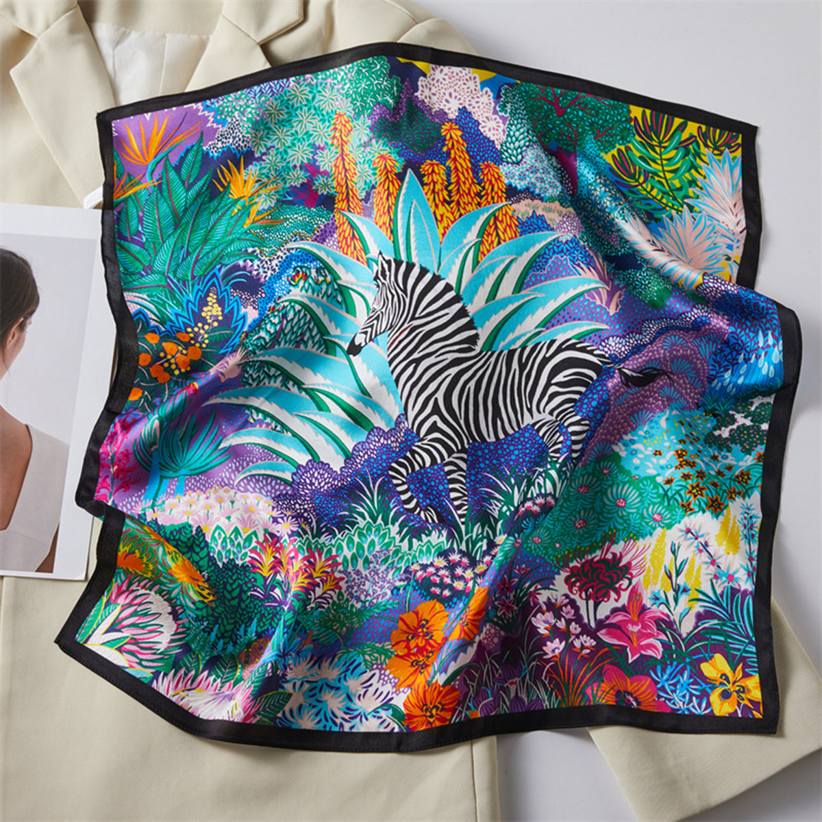 Custom 22" x 22" 100% Silk Neck Scarf Silk Satin Bandana
