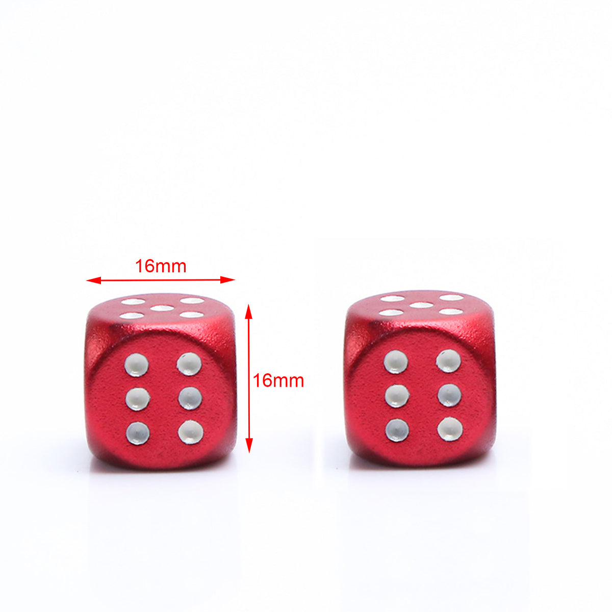 Red 5 Pcs Metal Dice Game Set w/ Metal Container