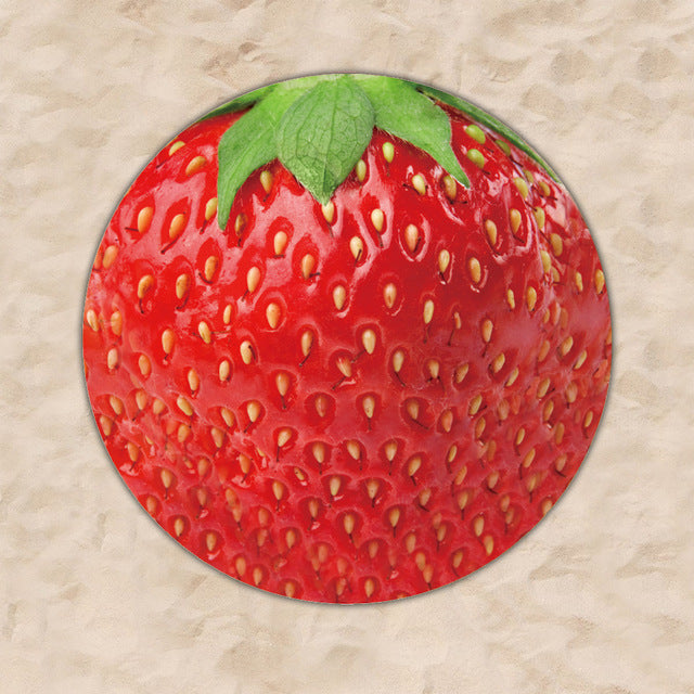 63 x 63" Strawberry Shaped Soft Custom Shape Towels Microfiber Beach Towels - Two Side Printing