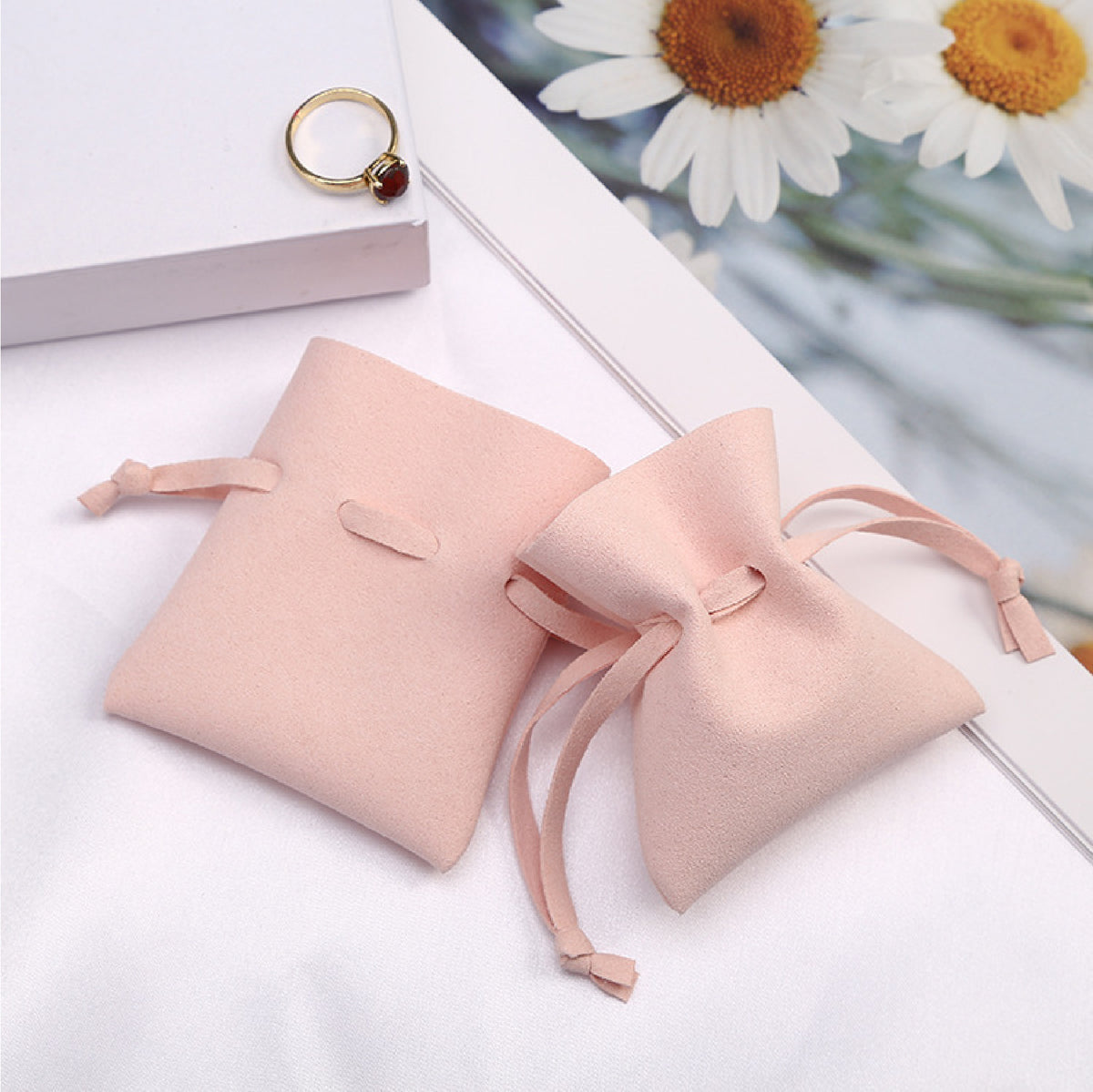 3.7" Microfiber Jewelry Pouch Jewelry Bag Package Bag Small Gift Bag Drawstring Bag for Earring