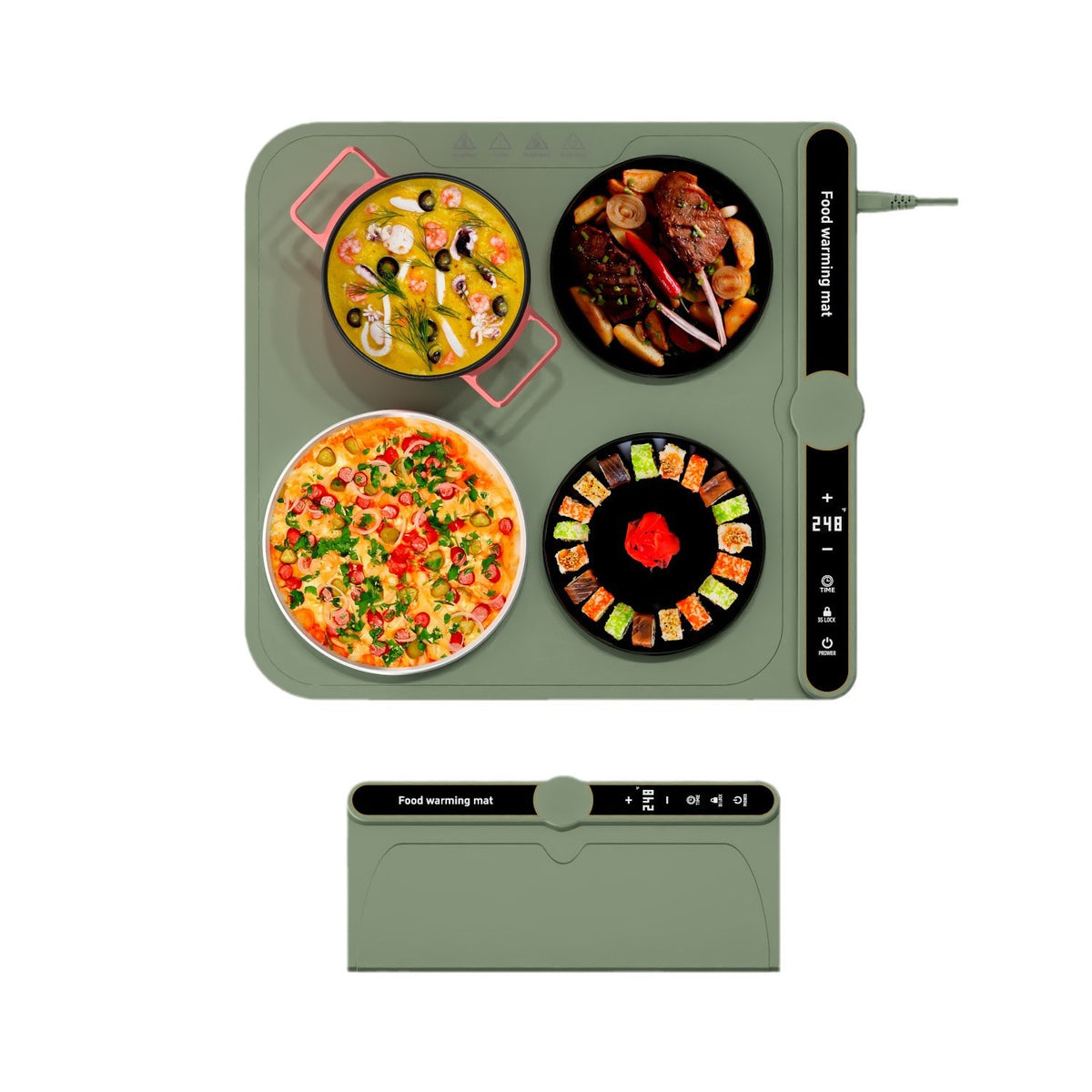 Food Warming Mat Electric Warming Tray Roll Up Food Warmers for Parties Buffet-Small size