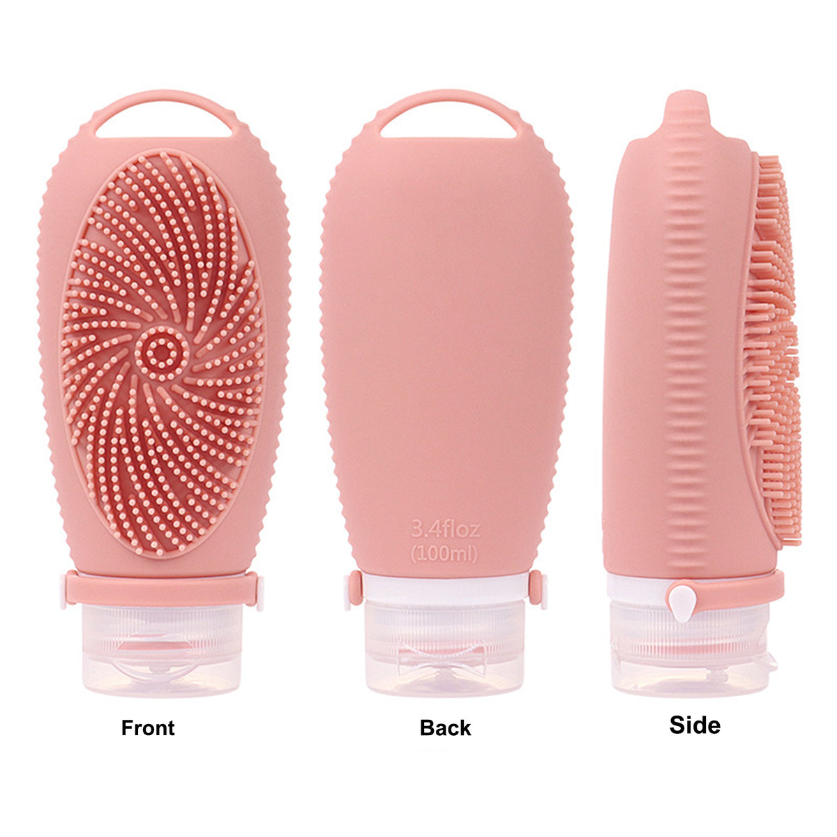 Silicone Toiletry Bottles with Body Wash & Massage Function