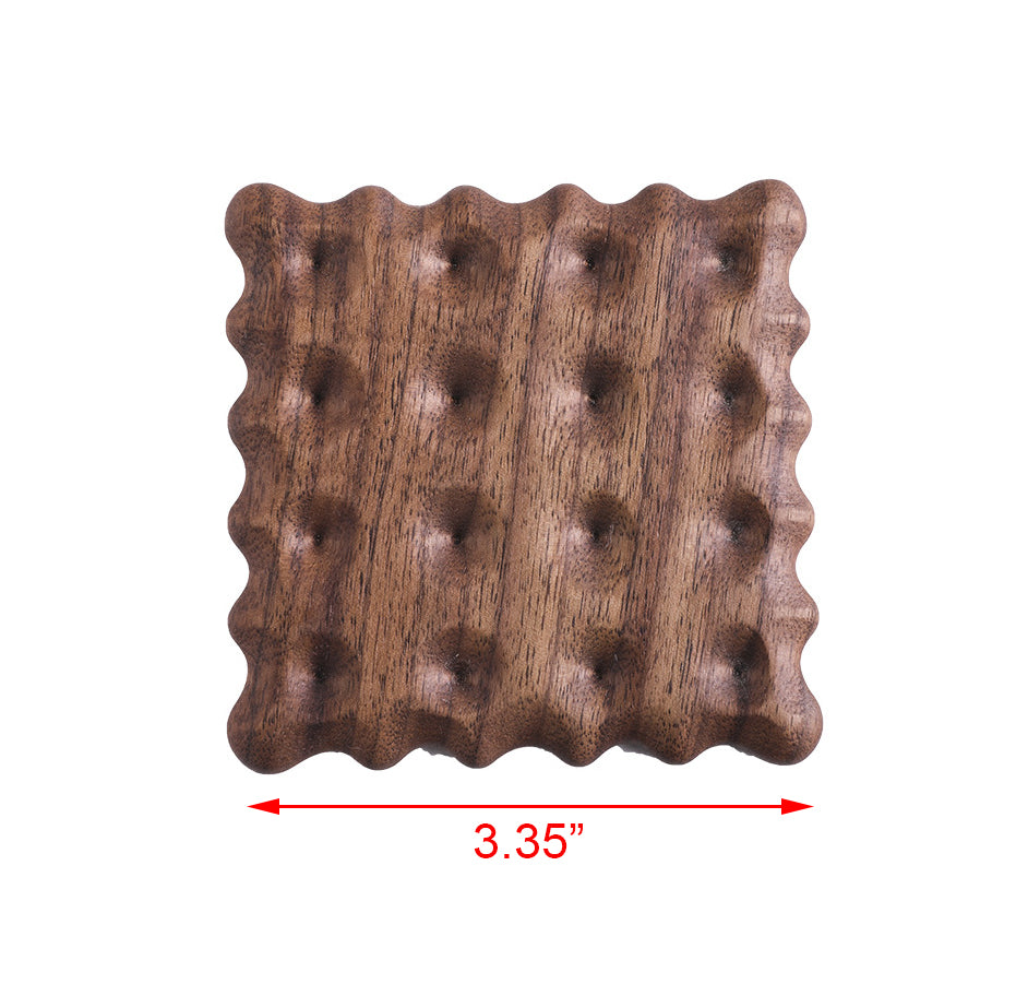 Black Walnut Wood Round Biscuit Shaped Cup Coasters