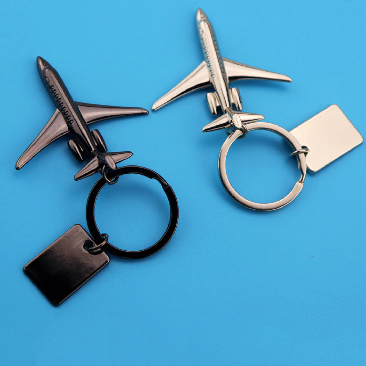 Plane Shaped Key Chain with Mini Data Plate