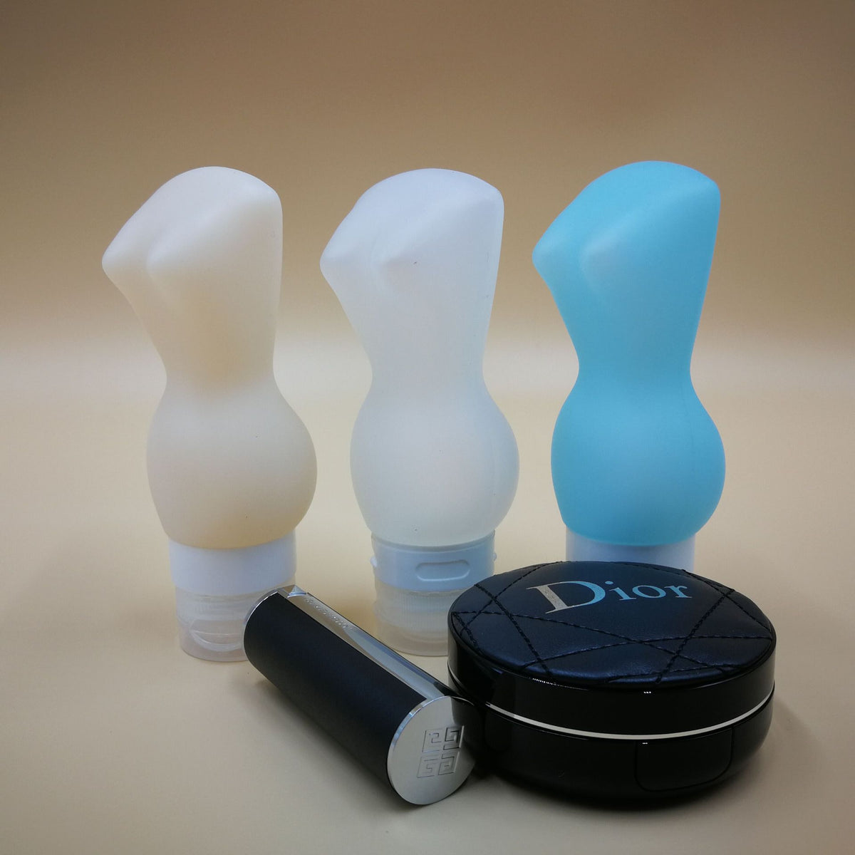 3.4 OZ Travel Split Bottles TSA Approved with Label Silicone BPA Free Refillable Cosmetic Container