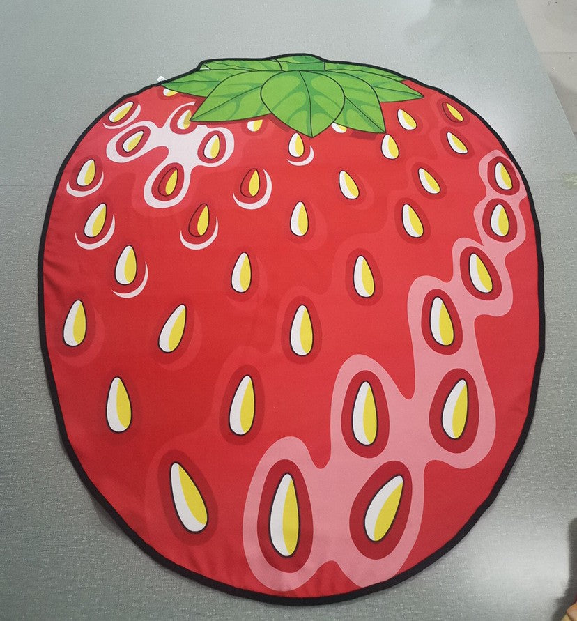 63 x 63" Strawberry Shape Custom Shape Towel Soft Microfiber Beach Towels - One Side Printing