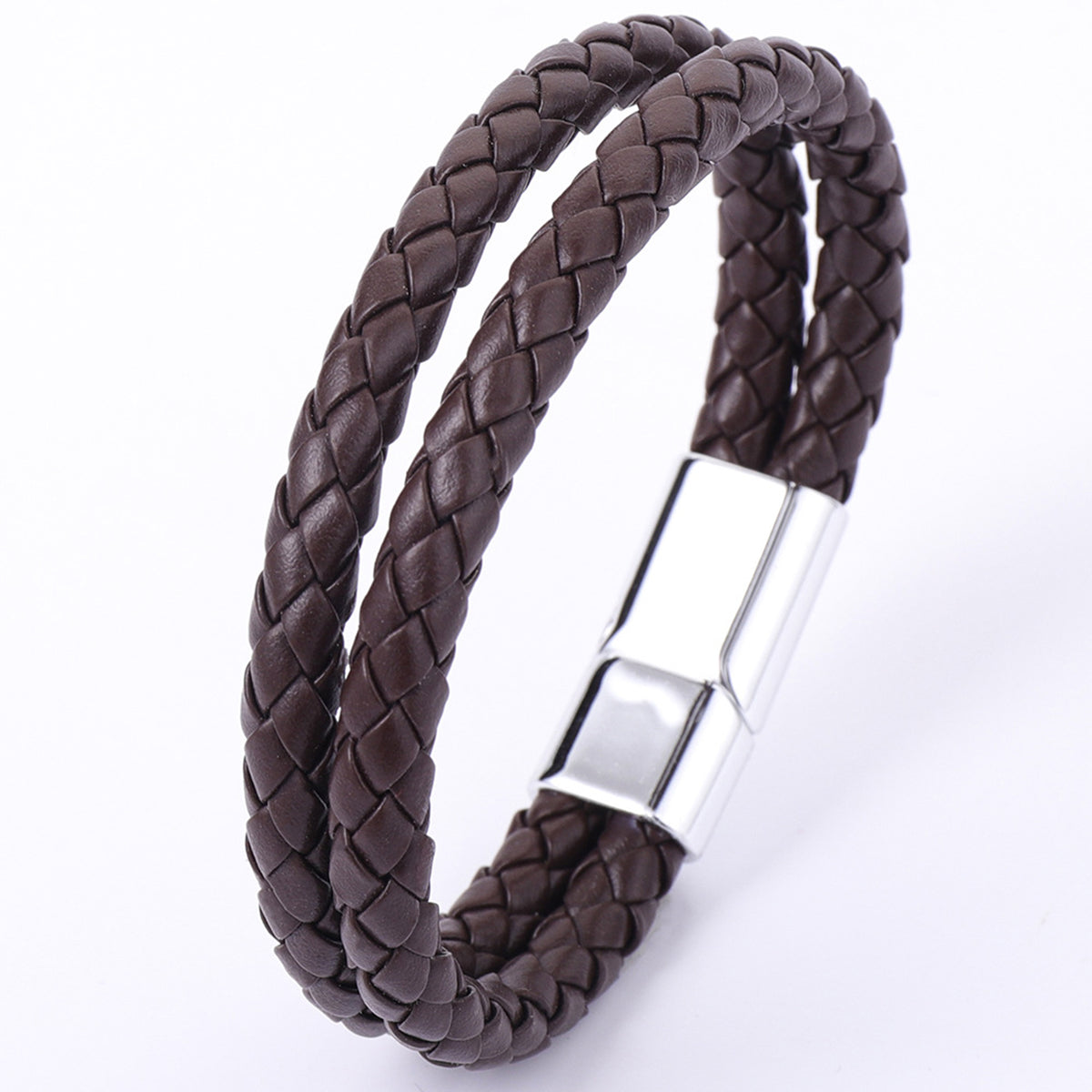Double-Row PU Bracelet for Men