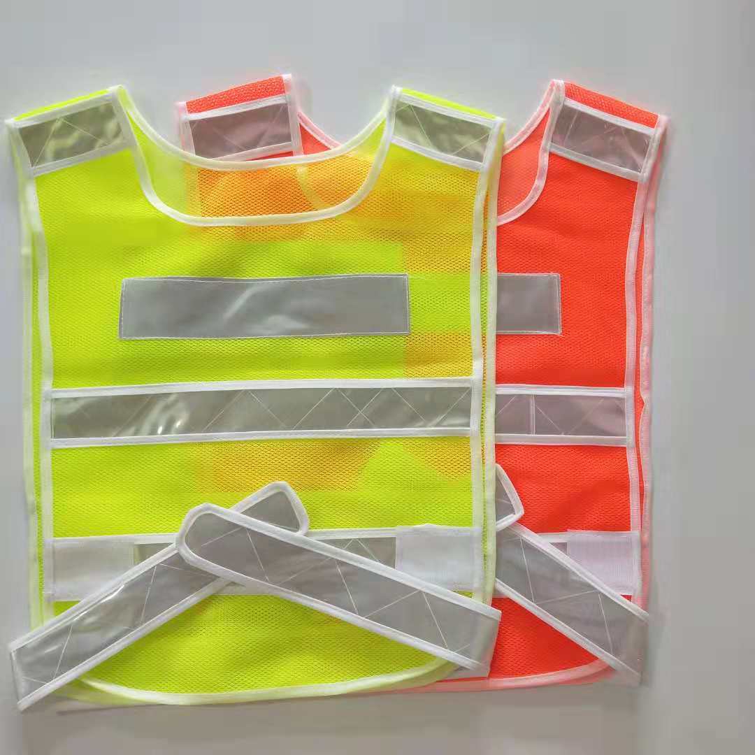 Mesh Fabric Safety Vest w/Reflective Stripes