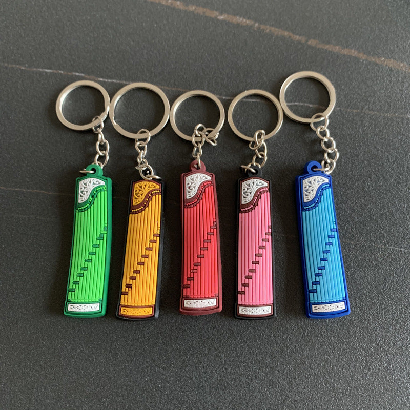 Silicone Chinese Zither Keychain