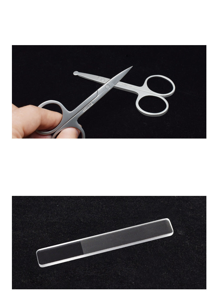 4" 1 Stainless Steel Professional Pedicure Kit Nail Scissors Grooming Kit With White Box Mirror