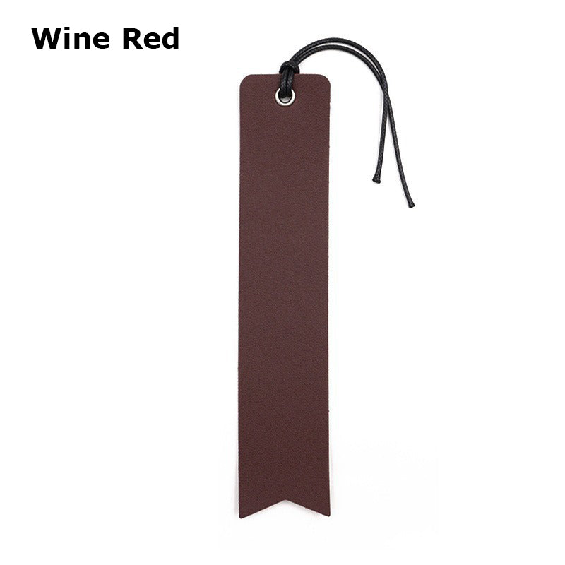 PU Leather Bookmark Classic Stitched Bookmark Page Markers Reading Gifts W/ Wax Rope