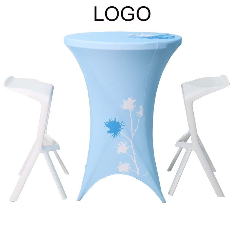 32 x 43" Custom Printed Table Cover With Leg, Spandex Cocktail Table Cover