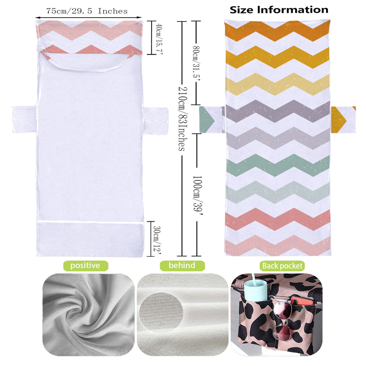 Microfiber Lounge Chair Towel Cover Outdoor Chair Cover