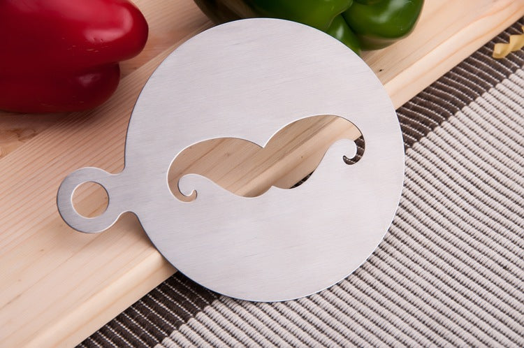 430 Stainless Steel Material Beards Shaped Coffee Latte Mold DIY Coffee