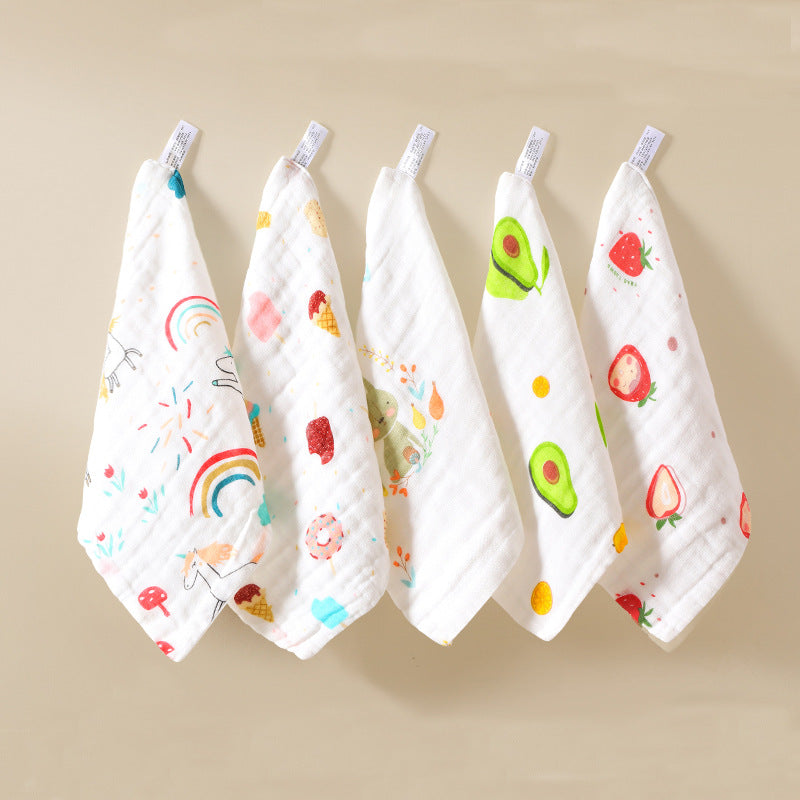 Full Custom Newborn Baby Muslin Washcloths Soft Cotton Gauze Face Towels