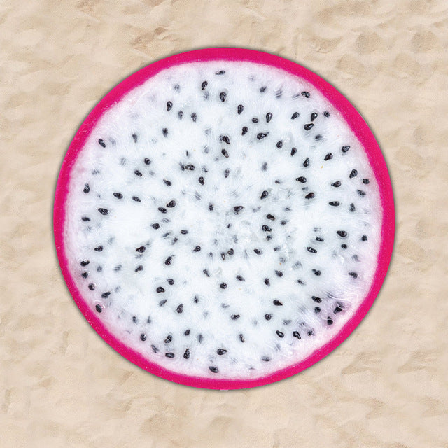 63 x 63" Dragon Fruit Shaped Custom Shape Towel Microfiber Beach Towel - Two Side Printing