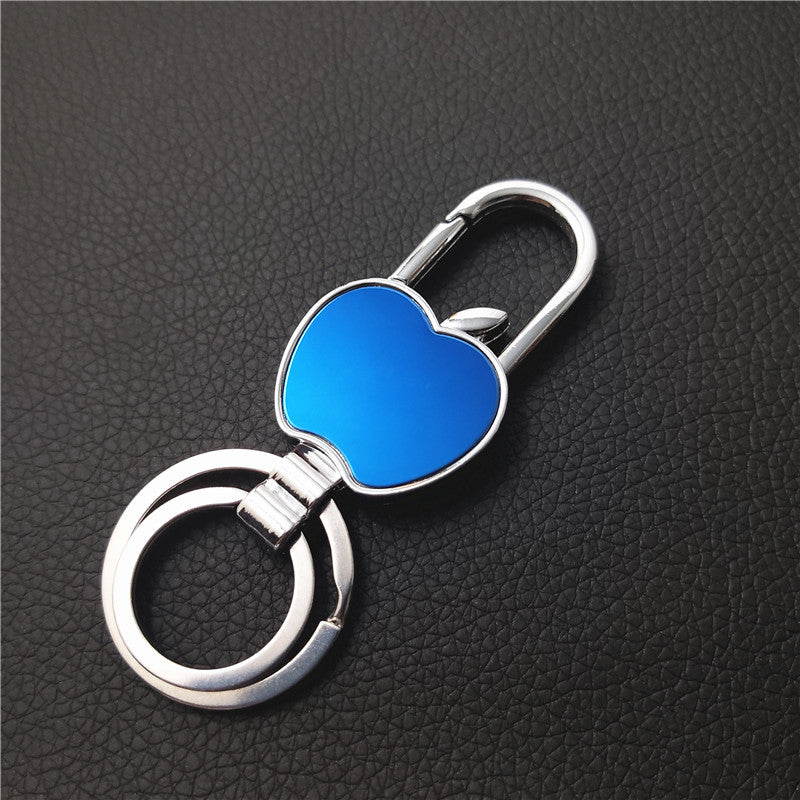 Auto Keychain Rotating Apple Shape Key Ring With Hook