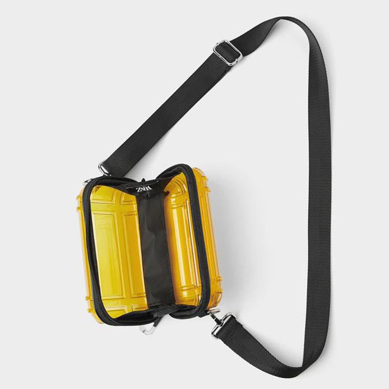 Transparent PC Hard Body Shoulder Bag Zipper Crossbody Bag