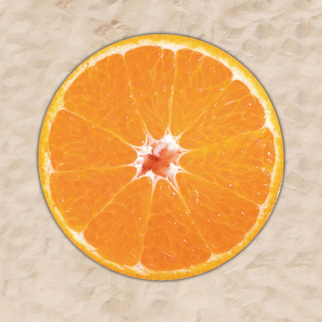 63 x 63" Custom Shape Towels Orange Shaped Soft Microfiber Beach Towels - Two Side Printing