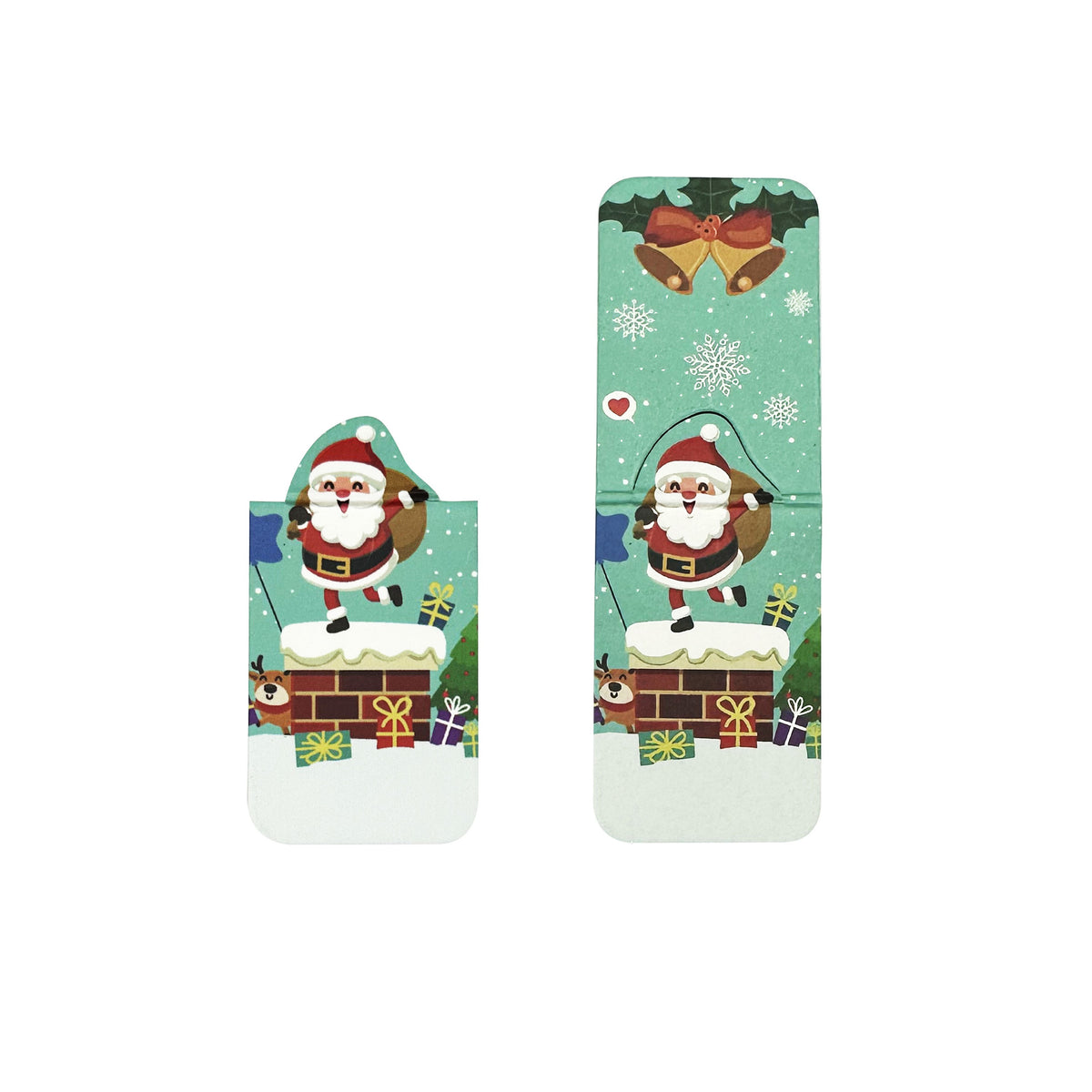 Christmas Magnetic Bookmark Custom Top Bookmark Book Marker Clip Santa Claus Jingle Bell