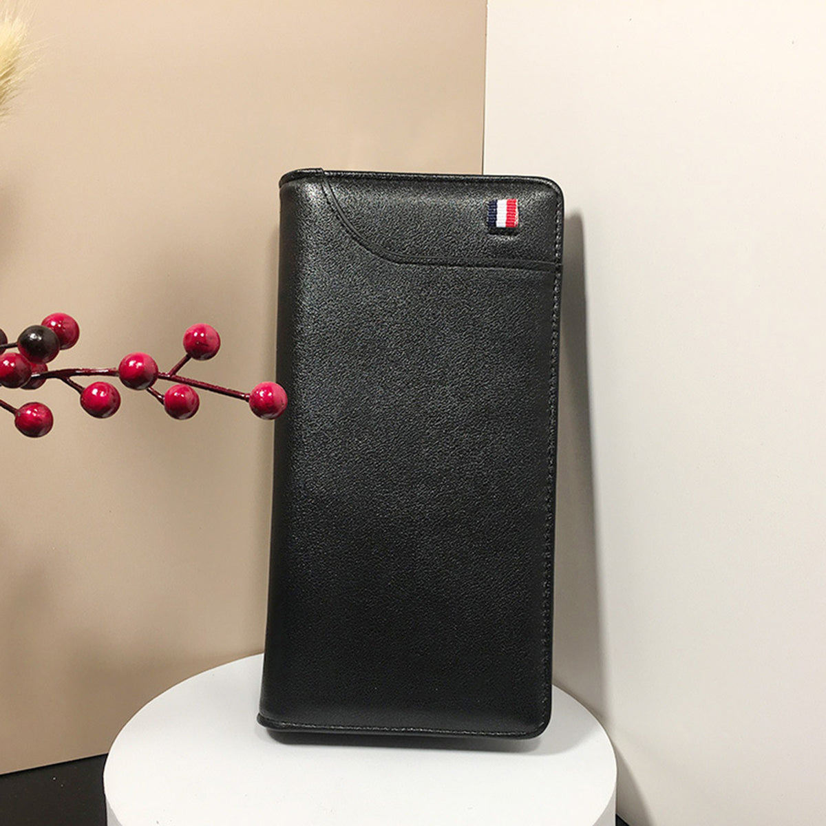 Mens Genuine Leather Long Wallet Card Holder Clutch Bag Cellphone Purse Wallets for Men