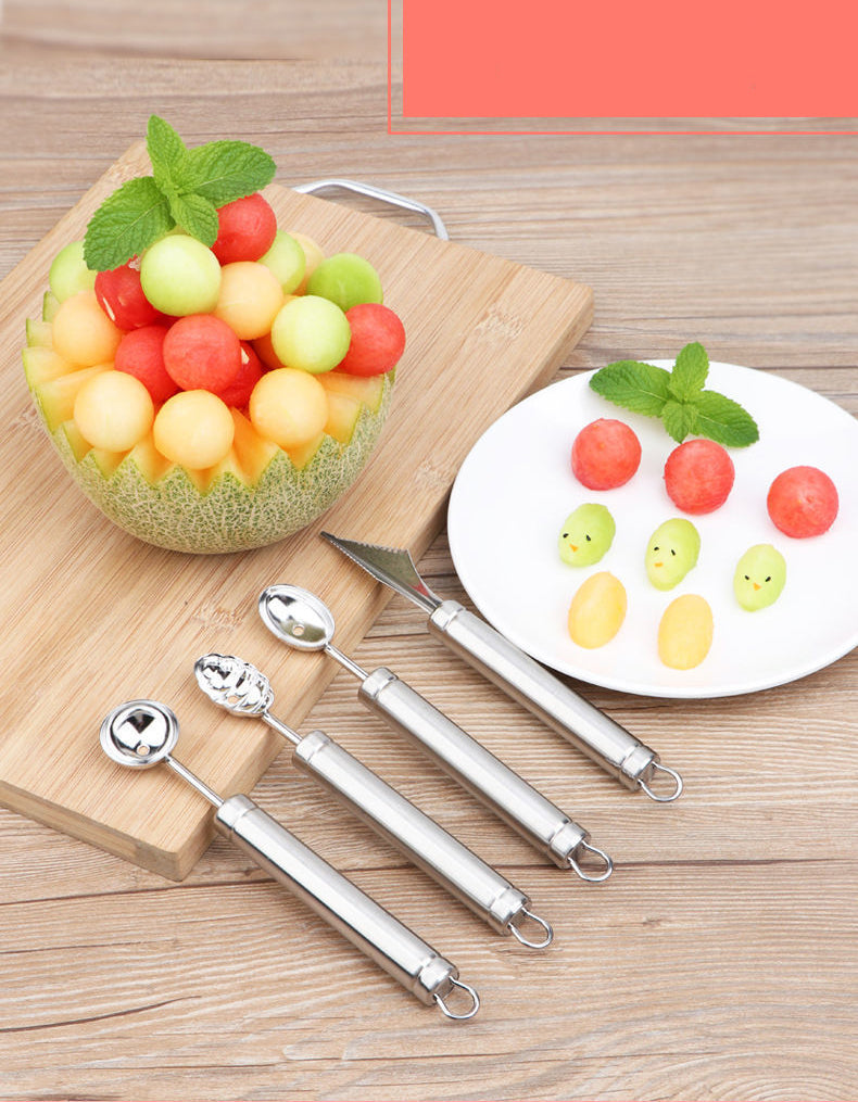 Oval 304 Stainless Steel Fruit Scoop Watermelon Scoop Ice Cream Scoop