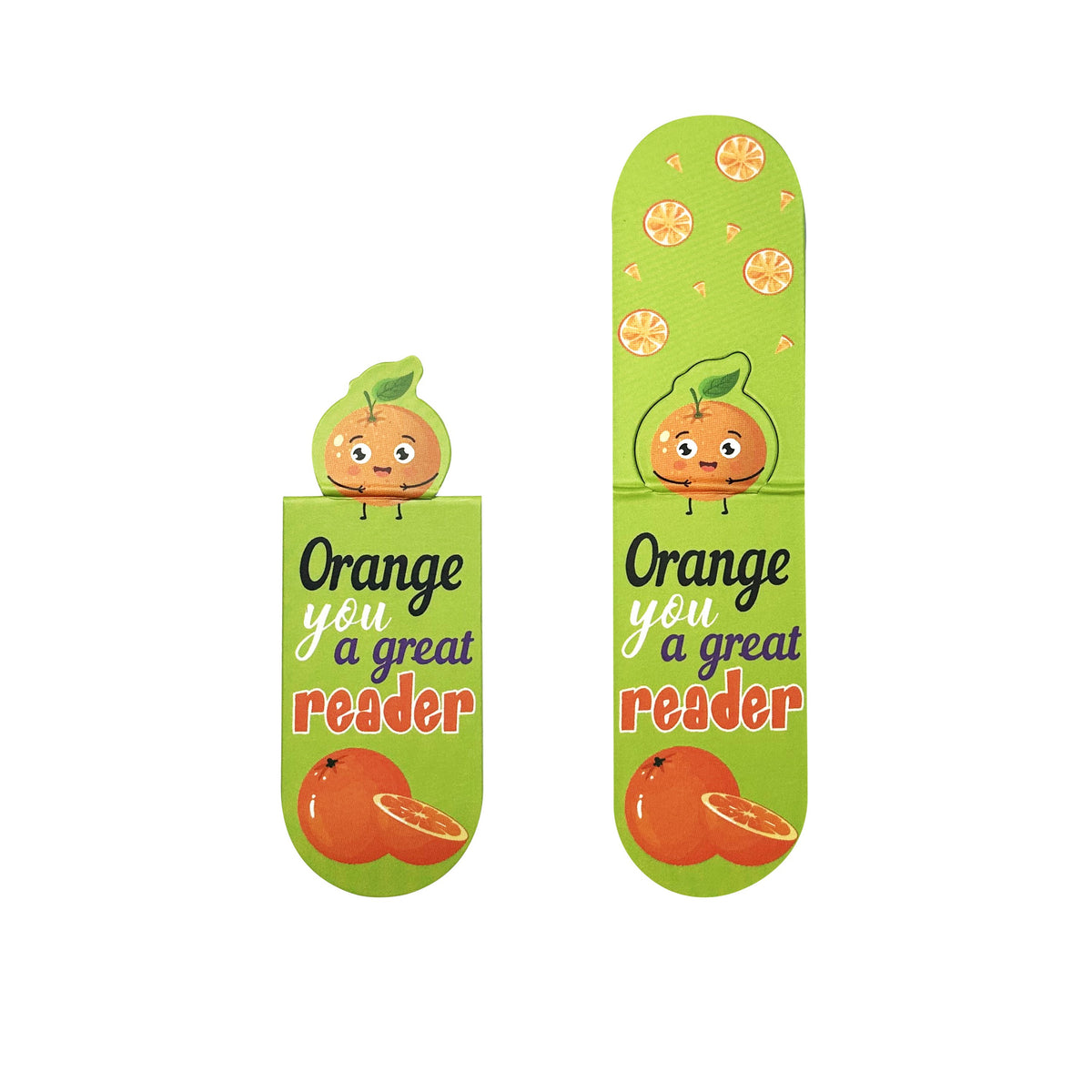 Fruit Pattern Magnetic Bookmark Book Marker Clip Custom Shape Bookmark Cute Orange Bookmarks
