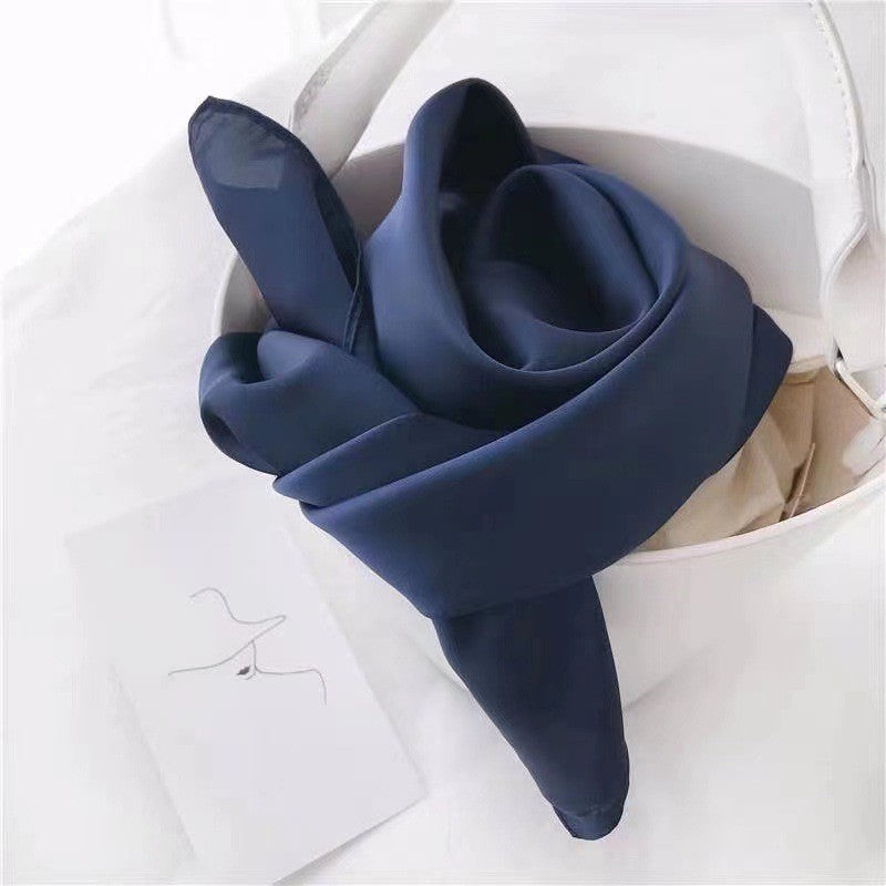 28" x 28" Navy Blue Square Scarf Neck Scarves Kerchief Neckerchief Handbags Wrap Scarf #61