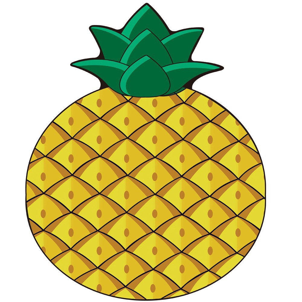 63 x 63" Pineapple Shape Custom Shape Towel Soft Microfiber Beach Towels - One Side Printing
