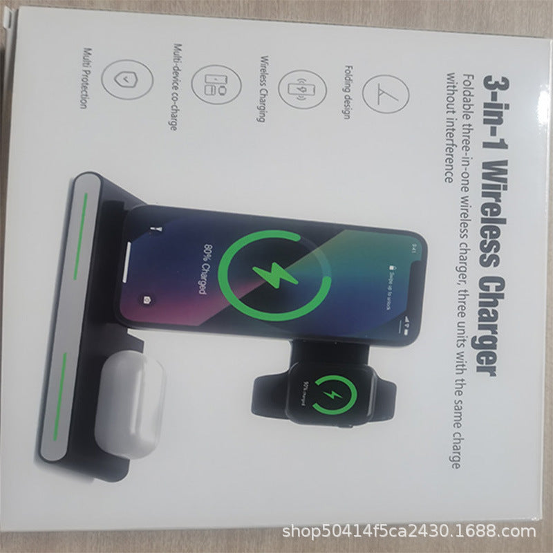 3" 1 Foldable Wireless Charger Station Magnetic Wireless Charger