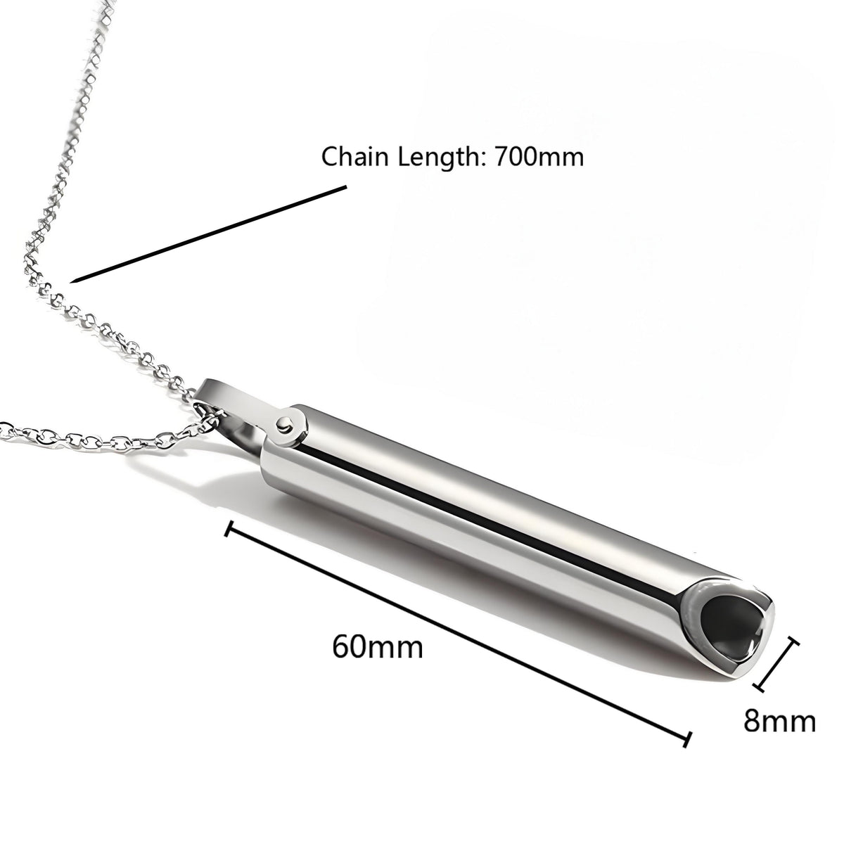 Stainless Steel Whistle Pendant Necklace