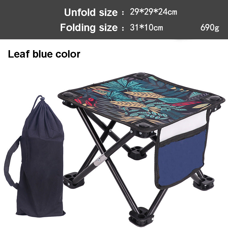 Portable Oxford Folding Stool Camping Outdoor Chairs W/Side Pocket & Carrying Bag