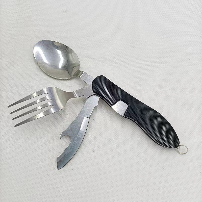 Outdoor Portable Stainless Steel Multifunctional Folding Camping Detachable Spork