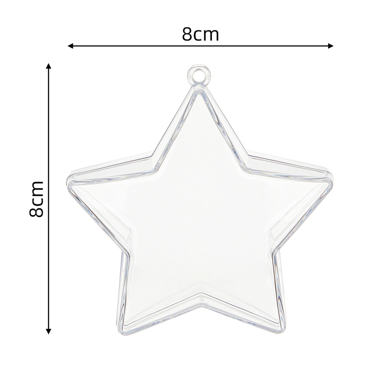 3.15" Acrylic Star Shaped Fillable Ornaments DIY Christmas Ball