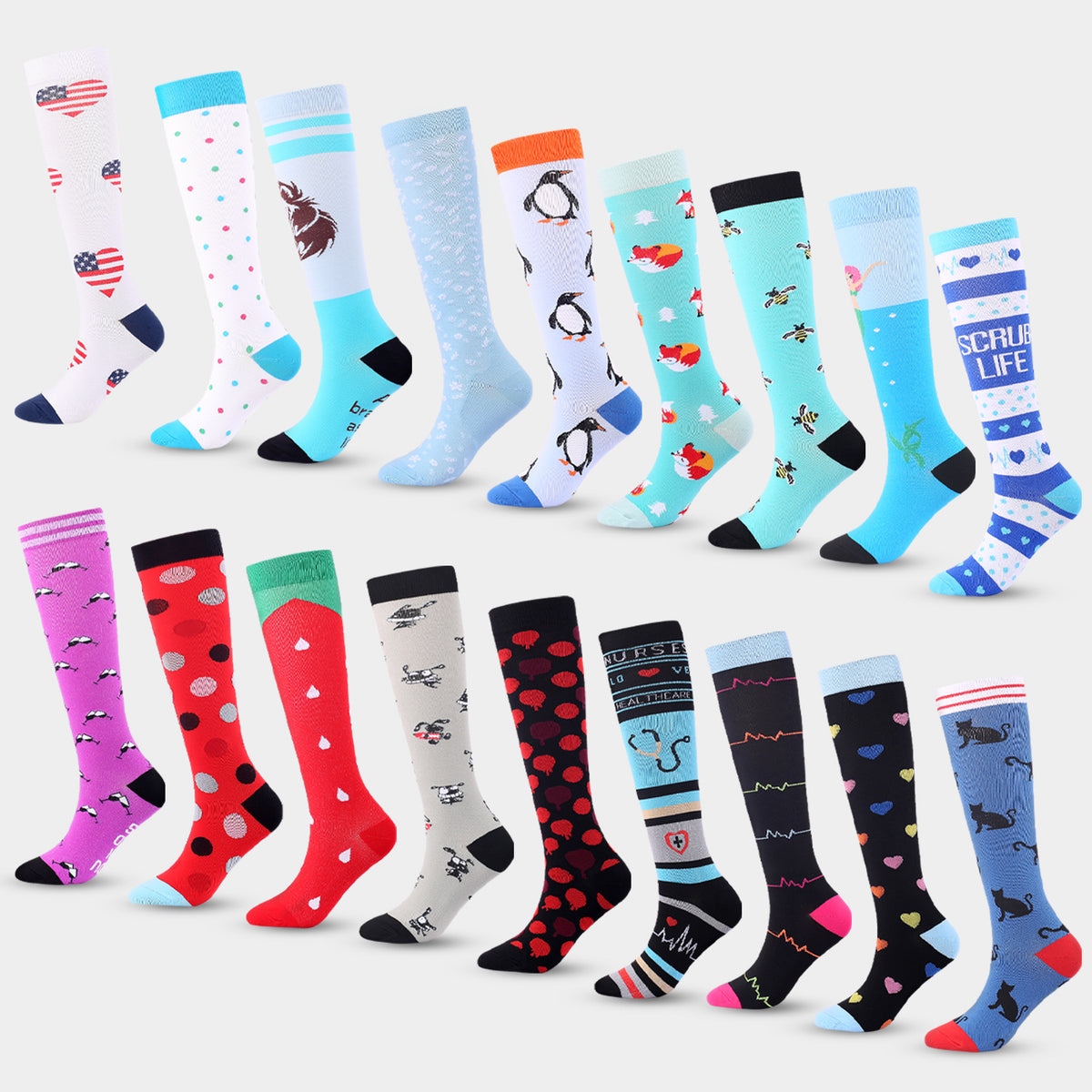 Custom Knitted Knee High Socks Unisex Socks With Full Customization