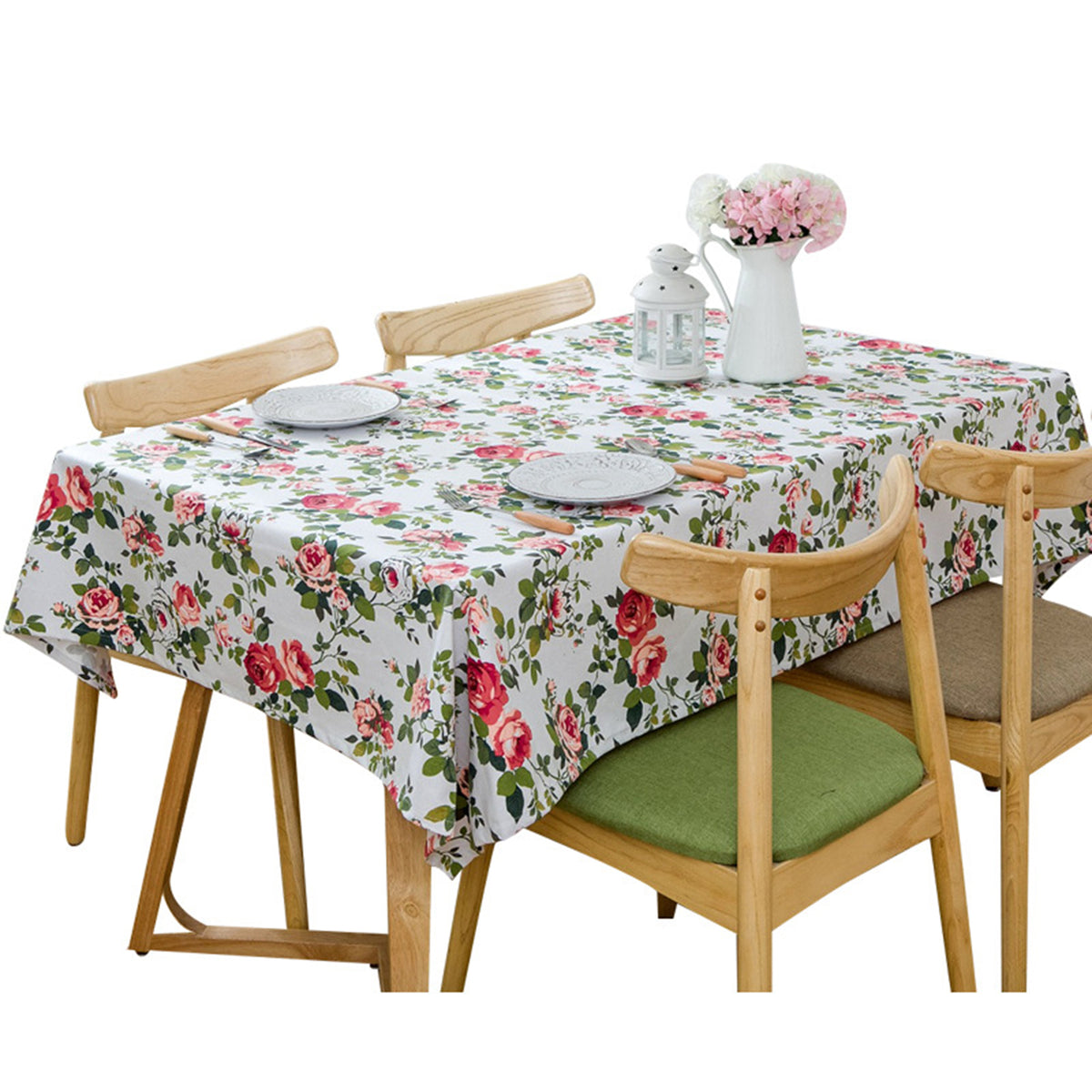 Spring Summer Floral Round Tablecloth