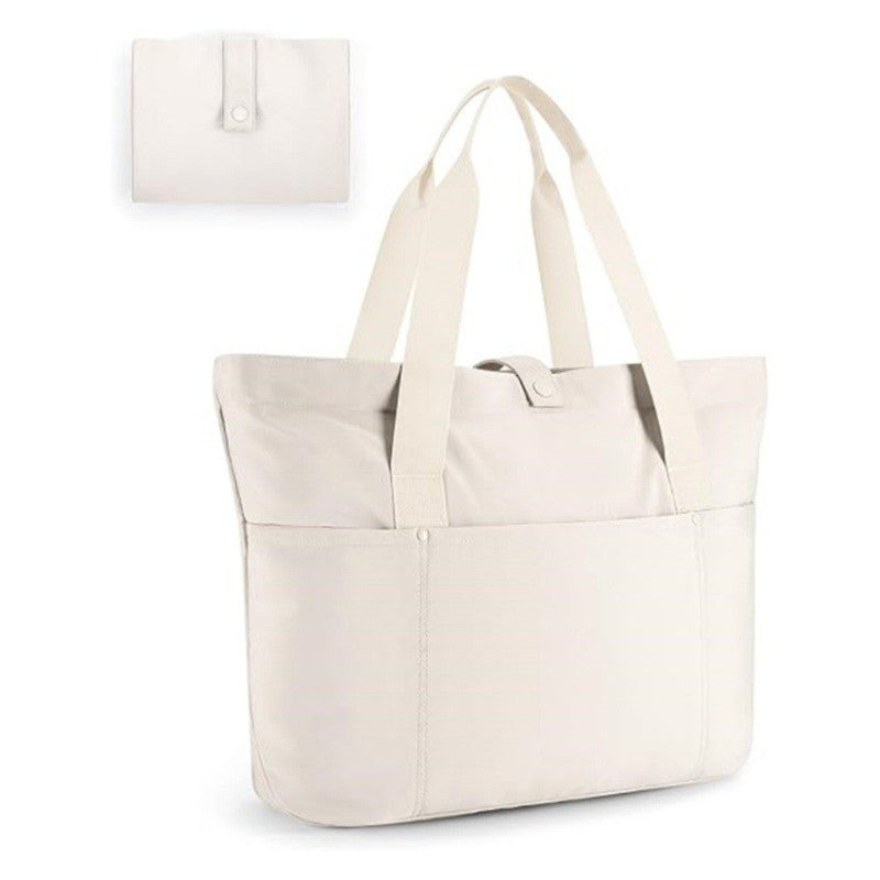 Outdoor Zipper Foldable Bag Multi-Pocket Folding Tote Bag Beach Bag Reusable Shopping Bag