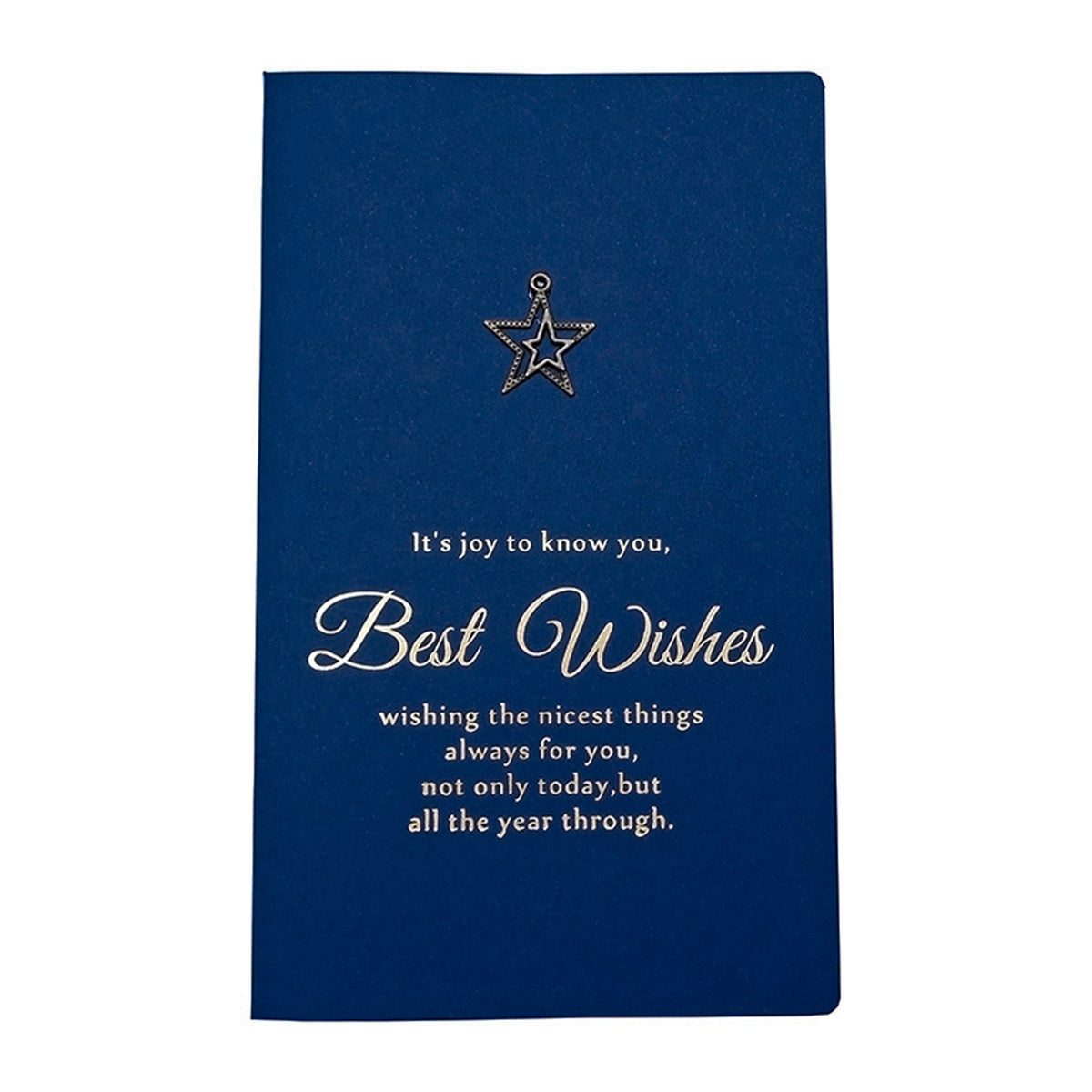 Blue Festival Greeting Card With Metal Accessories