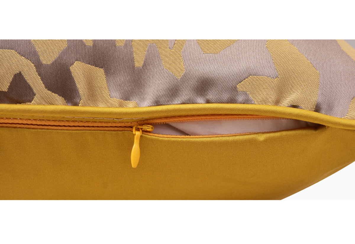 15.76 x 15.76" Premium Square Throw Pillowcase With Hidden Zipper Rolling Edge Gold