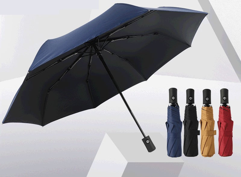 Automatic 8-Rib Black Coated Umbrella