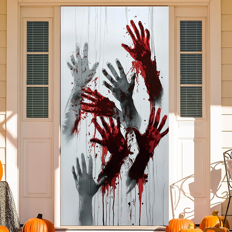 71"x 35" Full Custom Spooky Halloween Door Cover