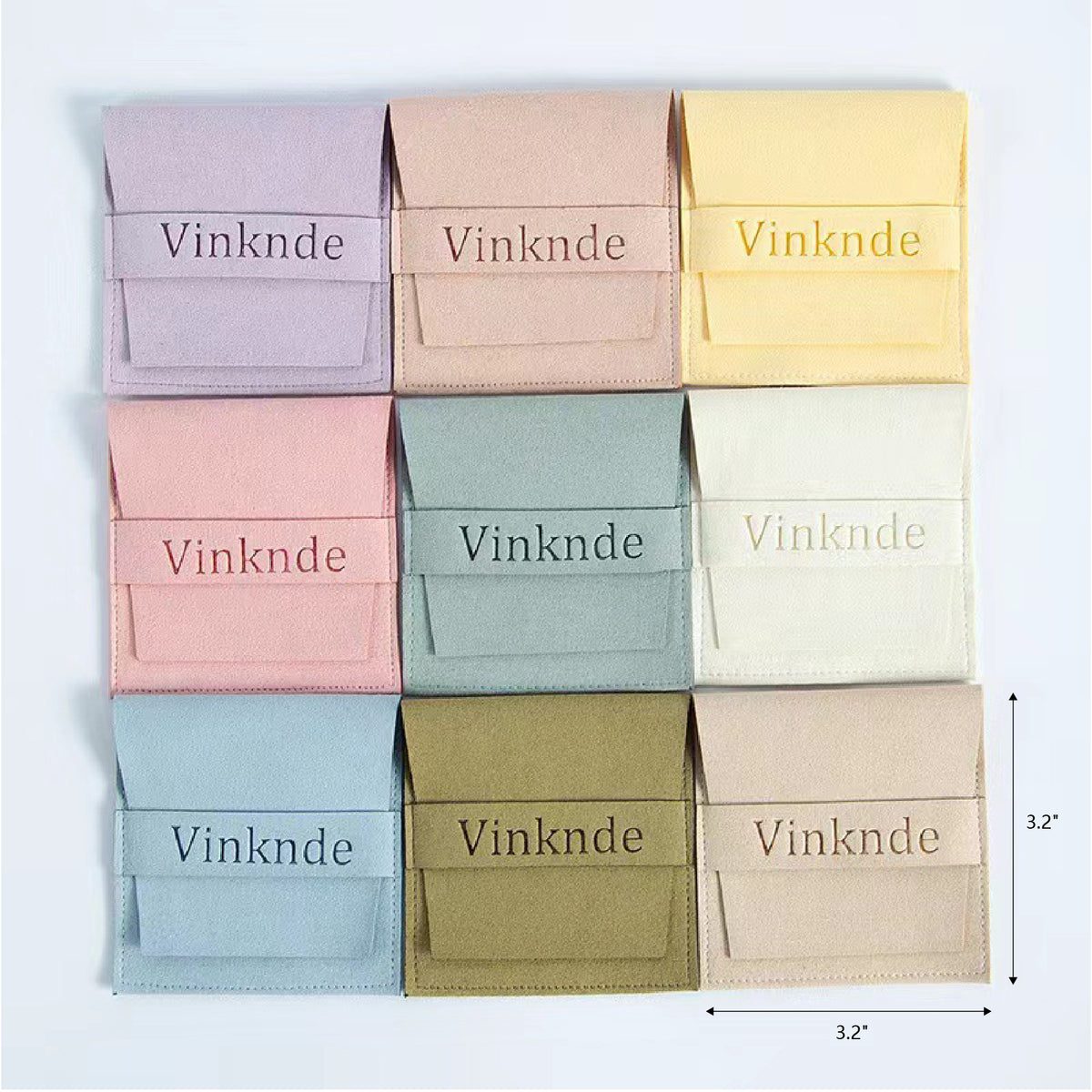 3.2" Microfiber Bag Envelope Jewelry Pouch with Band Jewelry Packaging Bag Jewelry Gift Bag for Ring